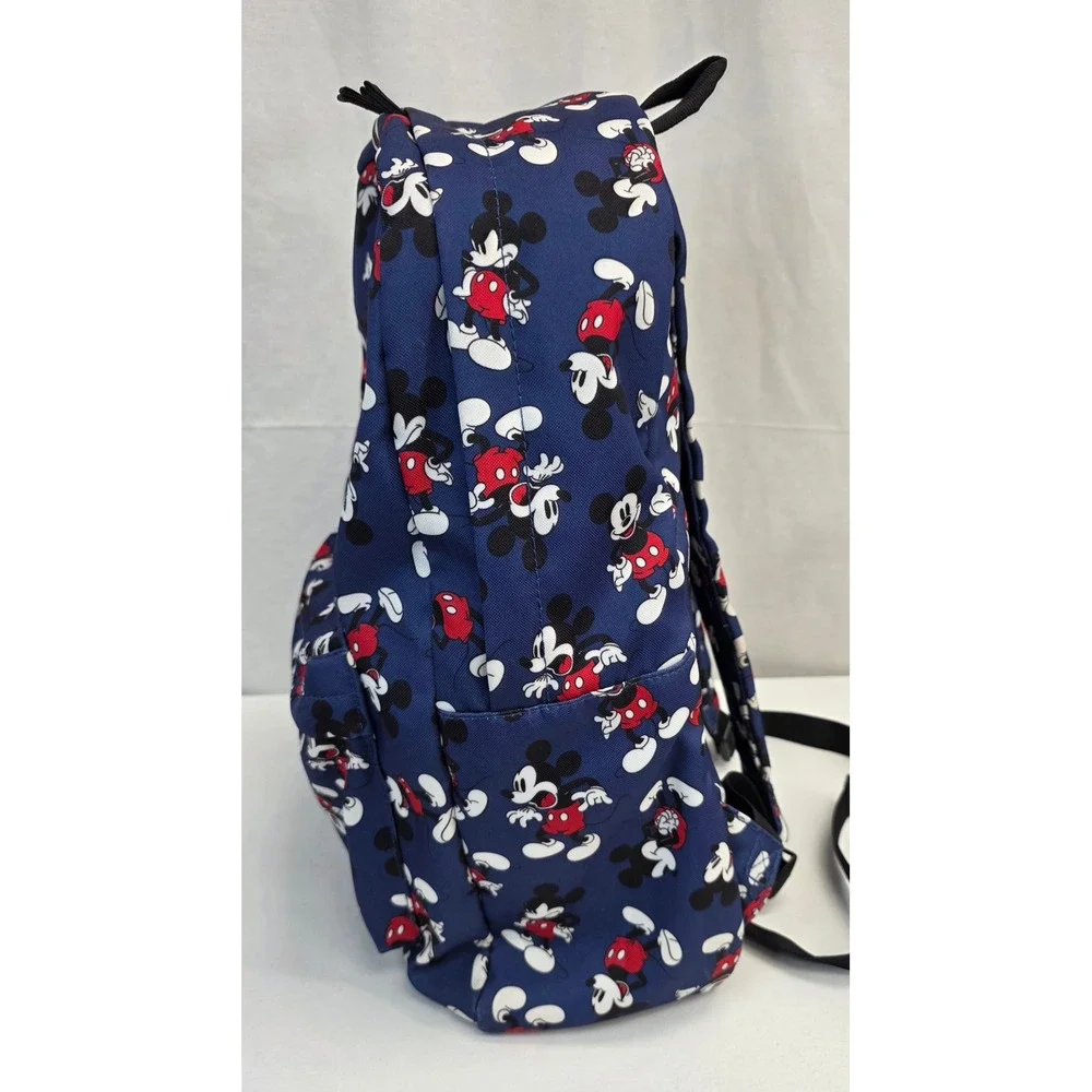 Disney Store Mickey Mouse Backpack Navy Blue All Over Print Canvas School Bag